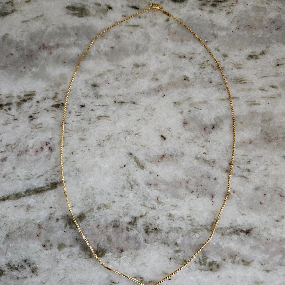 RARE DESIGNER MONICA RICH KOSANN 18" DELICATE 18K GOLD PENDANT NECKLACE CHAIN